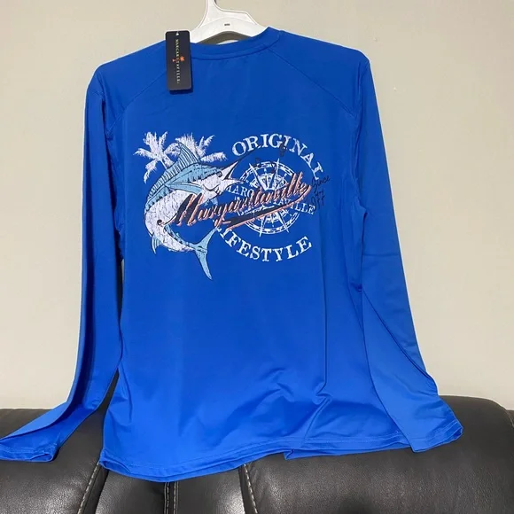 Margaritaville Blue Long Sleeve Tee - Picture 5 of 6